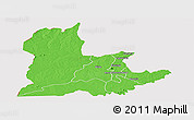 Political Panoramic Map of Kaomba, cropped outside