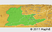Political Panoramic Map of Kaomba, physical outside