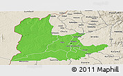 Political Panoramic Map of Kaomba, shaded relief outside