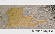 Satellite Panoramic Map of Kaomba, semi-desaturated