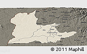 Shaded Relief Panoramic Map of Kaomba, darken