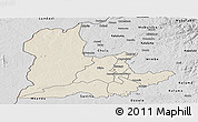 Shaded Relief Panoramic Map of Kaomba, desaturated