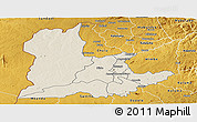 Shaded Relief Panoramic Map of Kaomba, physical outside