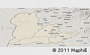 Shaded Relief Panoramic Map of Kaomba, semi-desaturated