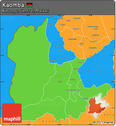 Political Simple Map of Kaomba