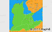 Political Simple Map of Kaomba
