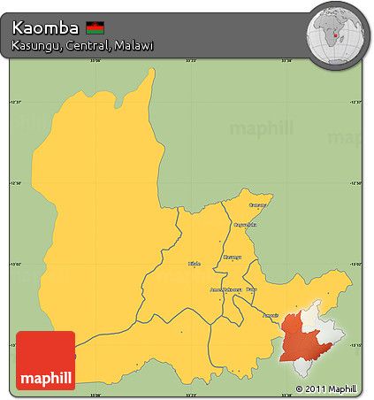 Savanna Style Simple Map of Kaomba, single color outside