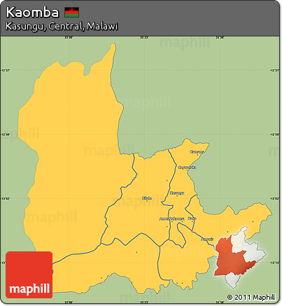 Savanna Style Simple Map of Kaomba, single color outside