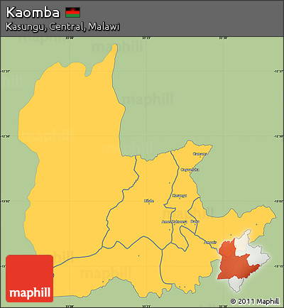 Savanna Style Simple Map of Kaomba, single color outside