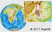 Physical Location Map of Kapelula, highlighted country, highlighted grandparent region
