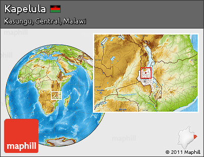 Physical Location Map of Kapelula, highlighted grandparent region