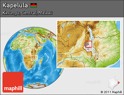 Physical Location Map of Kapelula, highlighted parent region, highlighted grandparent region