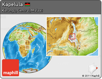Physical Location Map of Kapelula, highlighted parent region, highlighted grandparent region