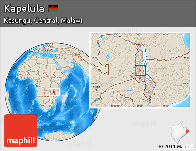 Shaded Relief Location Map of Kapelula