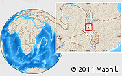 Shaded Relief Location Map of Kapelula, highlighted grandparent region
