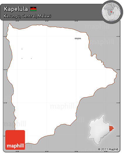 Gray Simple Map of Kapelula, cropped outside