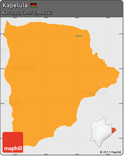 Political Simple Map of Kapelula, single color outside