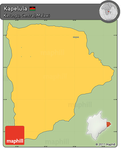 Savanna Style Simple Map of Kapelula, cropped outside