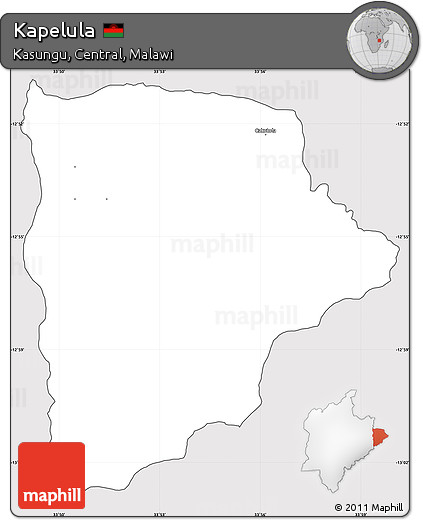 Silver Style Simple Map of Kapelula, cropped outside