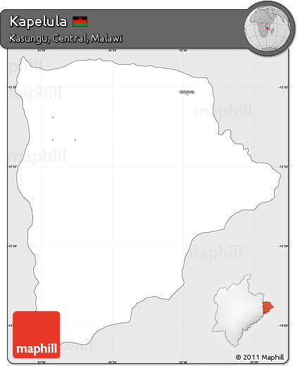 Silver Style Simple Map of Kapelula, single color outside