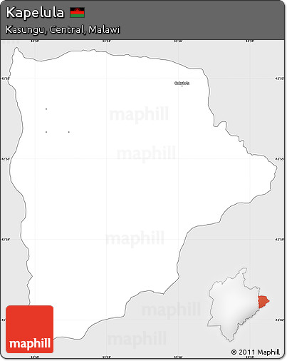Silver Style Simple Map of Kapelula, single color outside