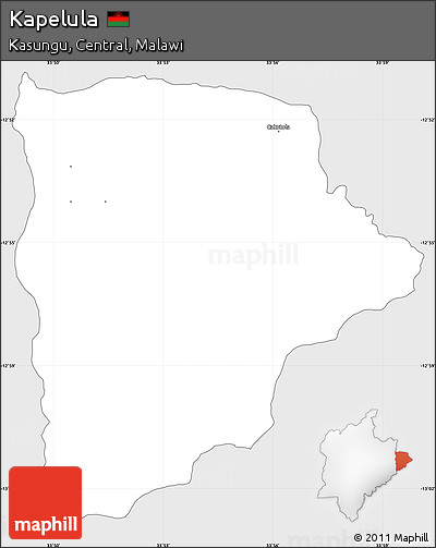 Silver Style Simple Map of Kapelula, single color outside