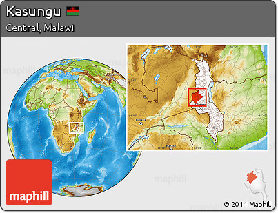Physical Location Map of Kasungu, highlighted country