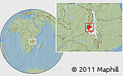Savanna Style Location Map of Kasungu, highlighted parent region, hill shading