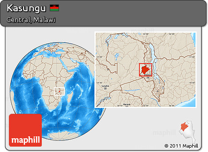 Shaded Relief Location Map of Kasungu