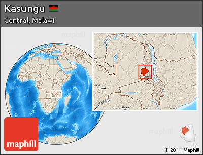 Shaded Relief Location Map of Kasungu