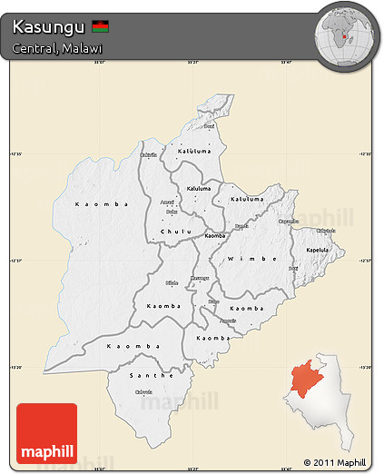 Classic Style Map of Kasungu, single color outside