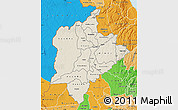 Shaded Relief Map of Kasungu, political shades outside