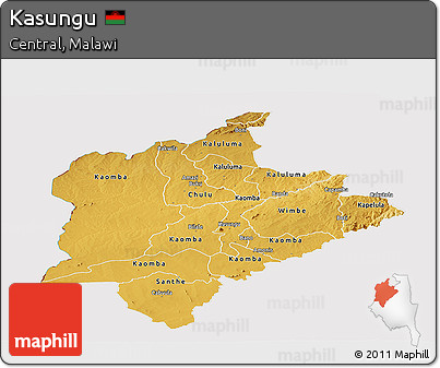 Physical Panoramic Map of Kasungu, cropped outside
