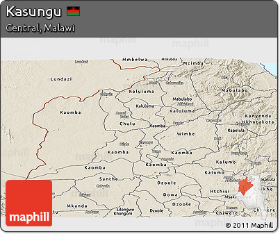 Shaded Relief Panoramic Map of Kasungu