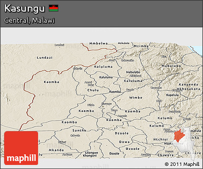 Shaded Relief Panoramic Map of Kasungu