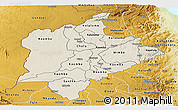 Shaded Relief Panoramic Map of Kasungu, physical outside