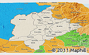 Shaded Relief Panoramic Map of Kasungu, political shades outside