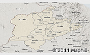 Shaded Relief Panoramic Map of Kasungu, semi-desaturated