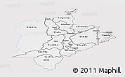 Silver Style Panoramic Map of Kasungu, single color outside