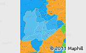 Political Shades Simple Map of Kasungu, political outside