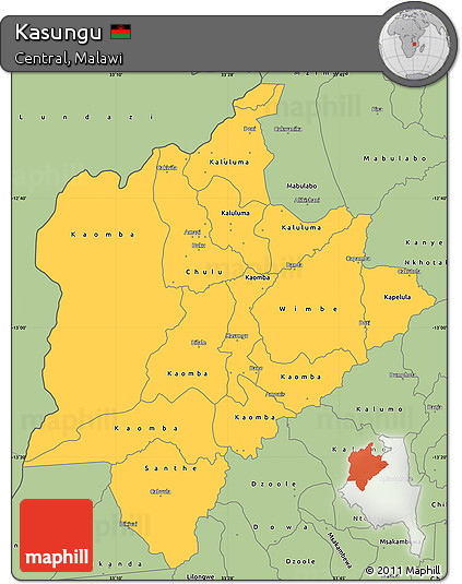 Savanna Style Simple Map of Kasungu