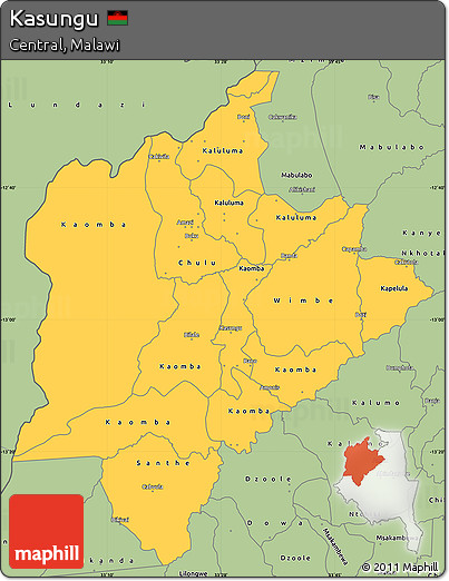 Savanna Style Simple Map of Kasungu