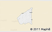 Classic Style 3D Map of Wimbe, single color outside