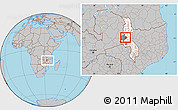 Gray Location Map of Wimbe, highlighted country, highlighted parent region, within the entire country