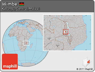 Gray Location Map of Wimbe, highlighted parent region, within the entire country
