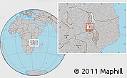 Gray Location Map of Wimbe, highlighted parent region, within the entire country