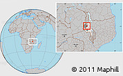 Gray Location Map of Wimbe, highlighted parent region, highlighted grandparent region, within the entire country