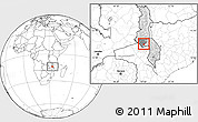 Blank Location Map of Chadza, highlighted country, highlighted parent region