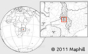 Blank Location Map of Chadza, highlighted grandparent region