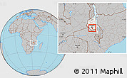 Gray Location Map of Chadza, highlighted grandparent region